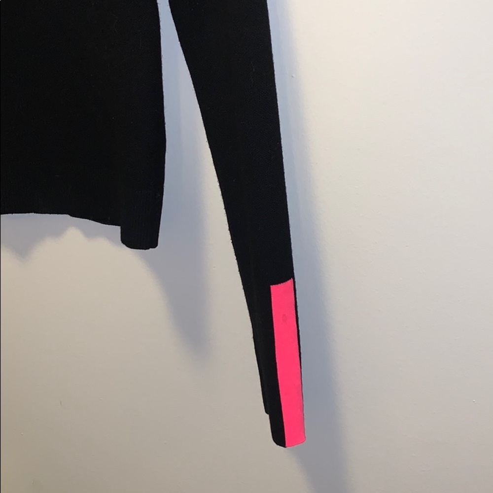 Zara black cropped sweater with neon pink stripe - Picture 2 of 2